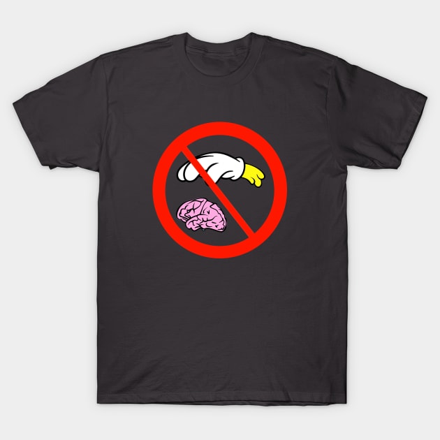 Please don’t touch my brain signage icon drawing T-Shirt by slluks_shop